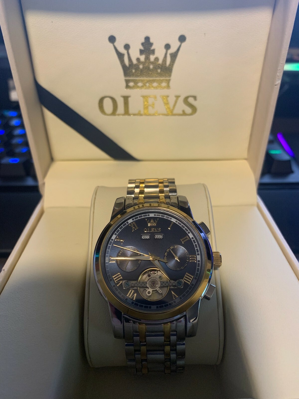 Men watch automatic mechanical OLEVS stainless st… - image 2