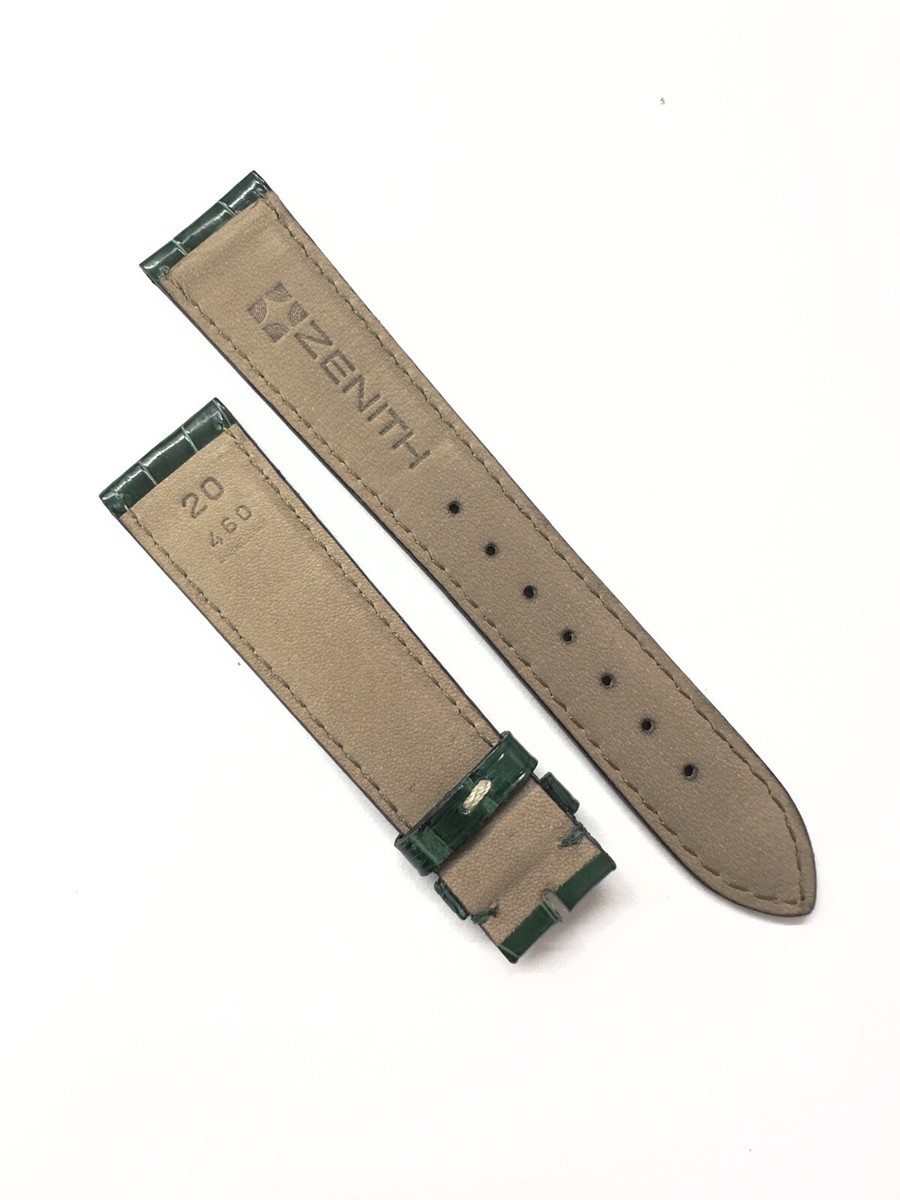 Genuine Zenith Alligator Leather Green Watch Band Strap 20mm x 16