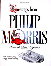 1941 Print Ad Phillip Morris Silver Package Cigarettes Christmas Greetings