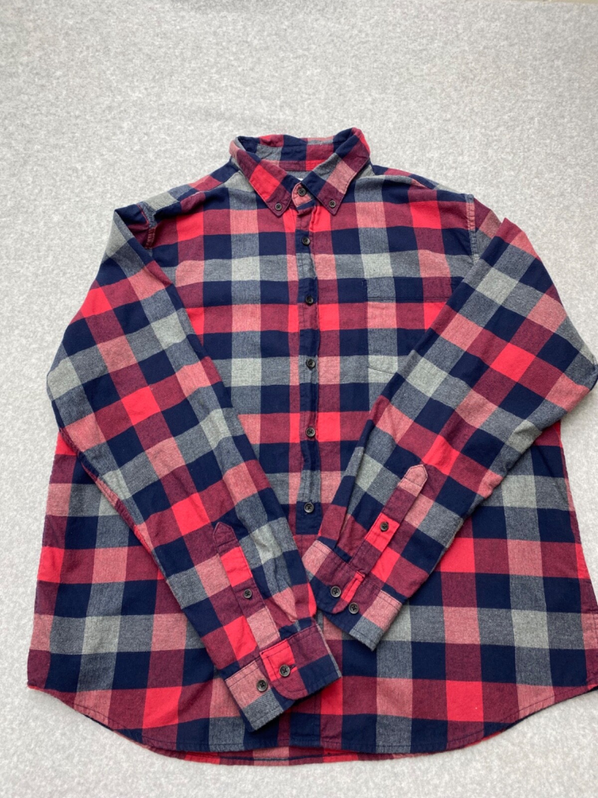Goodiellow Men's XL Red Plaid Flannel Shirt Casual Comfortable Fit-image