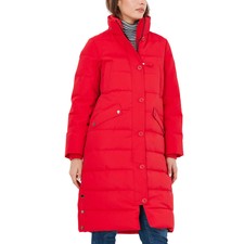 Joules Womens Cotsland Coat Puffer Warm Long Length Fur Trim Hooded Jacket