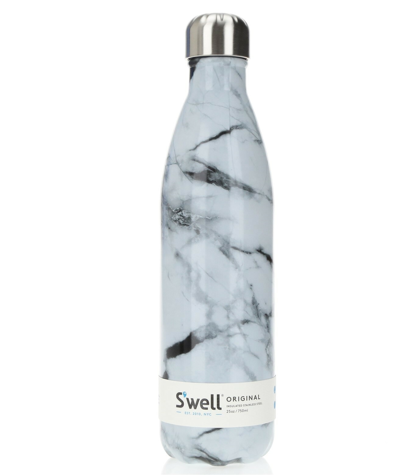S'well 251914 Vacuum Insulated Stainless Steel Water Bottle 25 oz White Marble