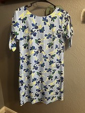 Banana Republic Blue  Floral Lightweight Dress Short Sleeve Size XS  Womens