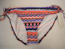 Kenneth Cole Size L Large Multi Color Side Tie New Womens Swim Bikini Bottoms