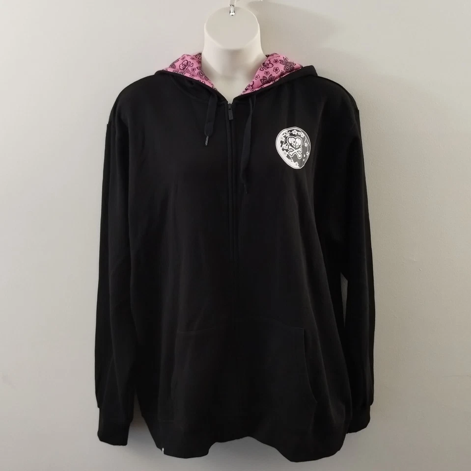 Tokidoki Flor de Cerezo Dragón Negro Cremallera Sudadera con Capucha 3XL Rosa Sakura Flor Suelta Foto 3 de 4