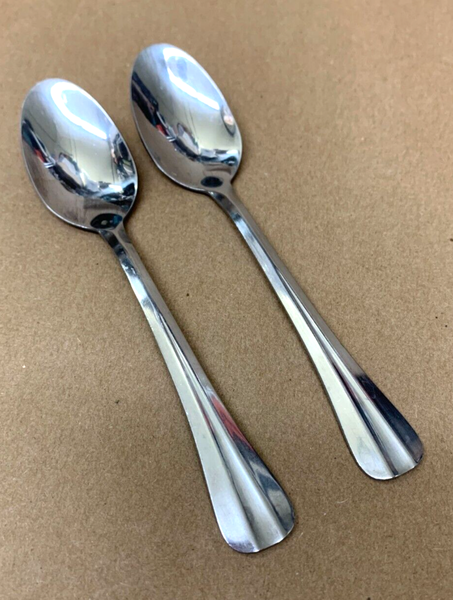2 Teaspoon Spoon Smithfield Pfaltzgraff Stainless Ridges Flared | eBay