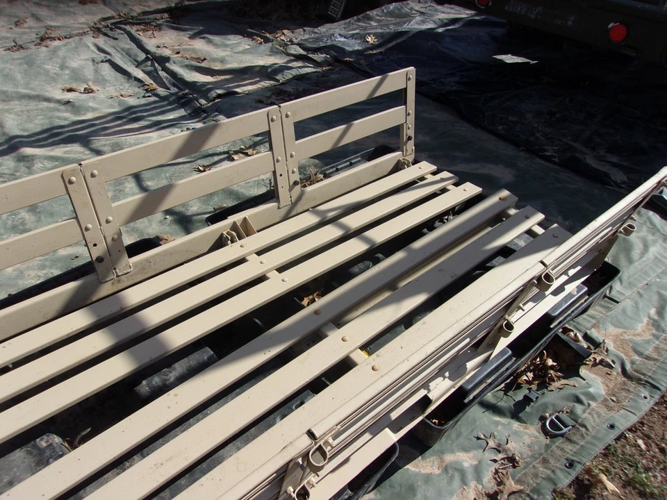 MILITARY SURPLUS 2 MAN HMMWV M998 TAN TROOP SEATS WITH HARDWARE TRUCK - US ARMY - Image 3 of 4