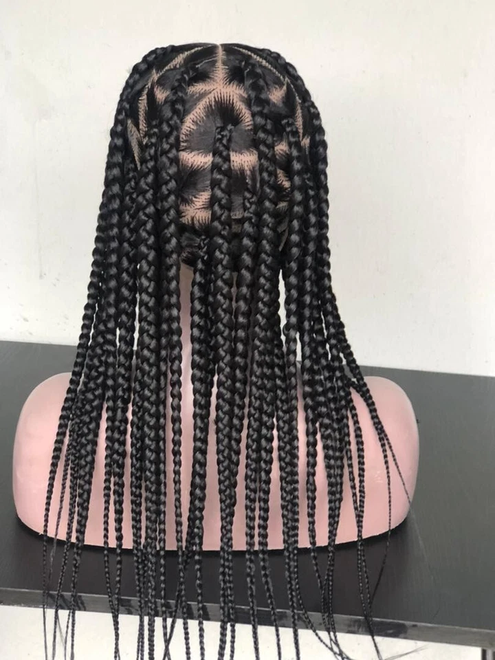 Peluca trenzada, peluca triangular jumbo. Longitud es de 20 pulgadas de largo... Listo para enviar Foto 4 de 4