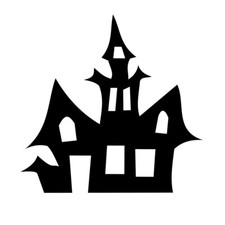 Halloween Haunted House Fall Witch Vinyl Decal Decor Wall Bumper Laptop Sticker