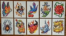 Temporary Tattoos Ultra Classics Series #11 Full Set of 10 Vending Machine Tats
