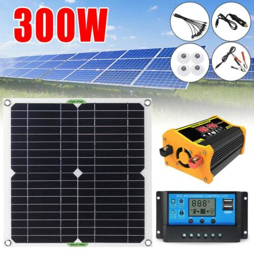 100A 12V Battery Charger 300 Watts Solar Panel Kit with Controller Caravan Boat