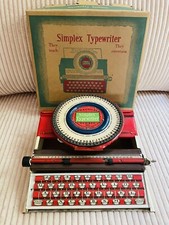 Old Vtg 1930's SIMPLEX Toy Typewriter 300 With Original Box