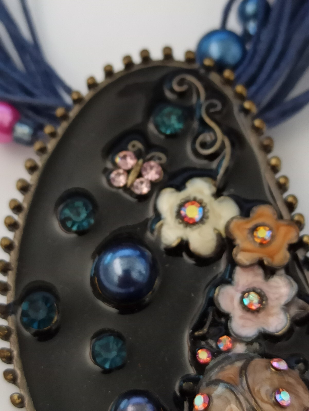 Statement Multi Strand Necklace Enamel Amorphic P… - image 13