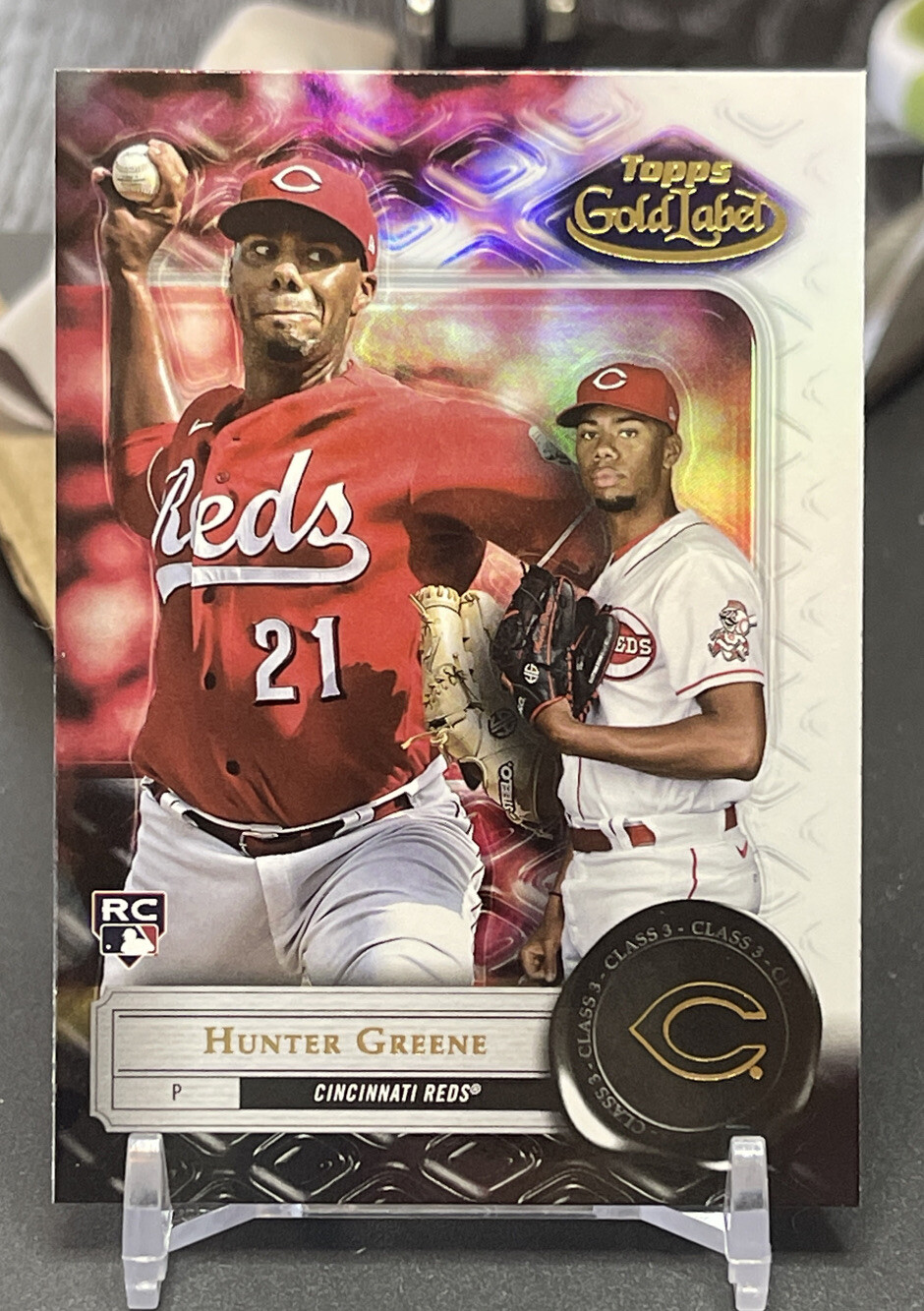2022 Topps Gold Label - Hunter Greene RC - Cincinatti Reds - Class 3