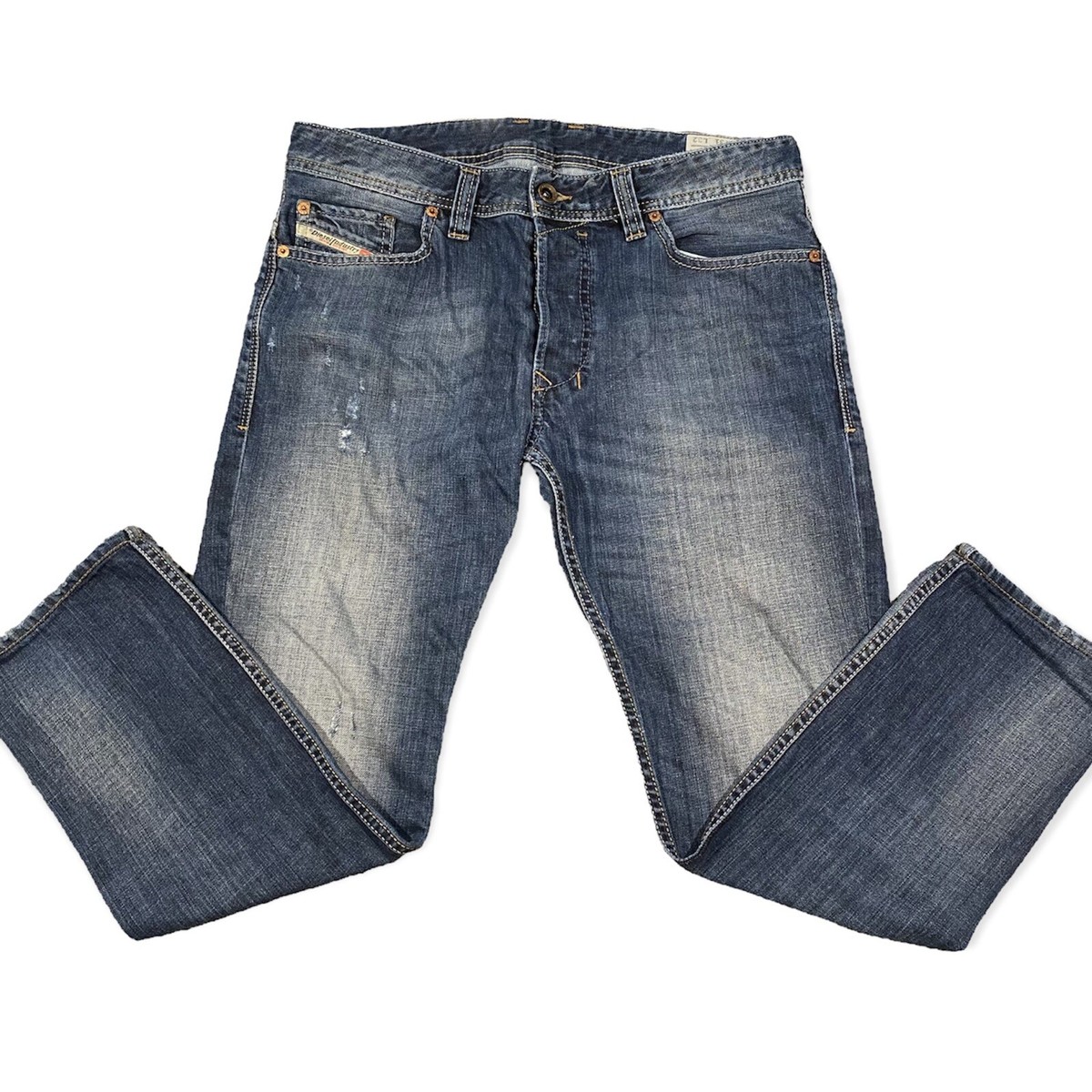 Diesel Safado Men's Regular Slim Straight Distressed Denim Blue