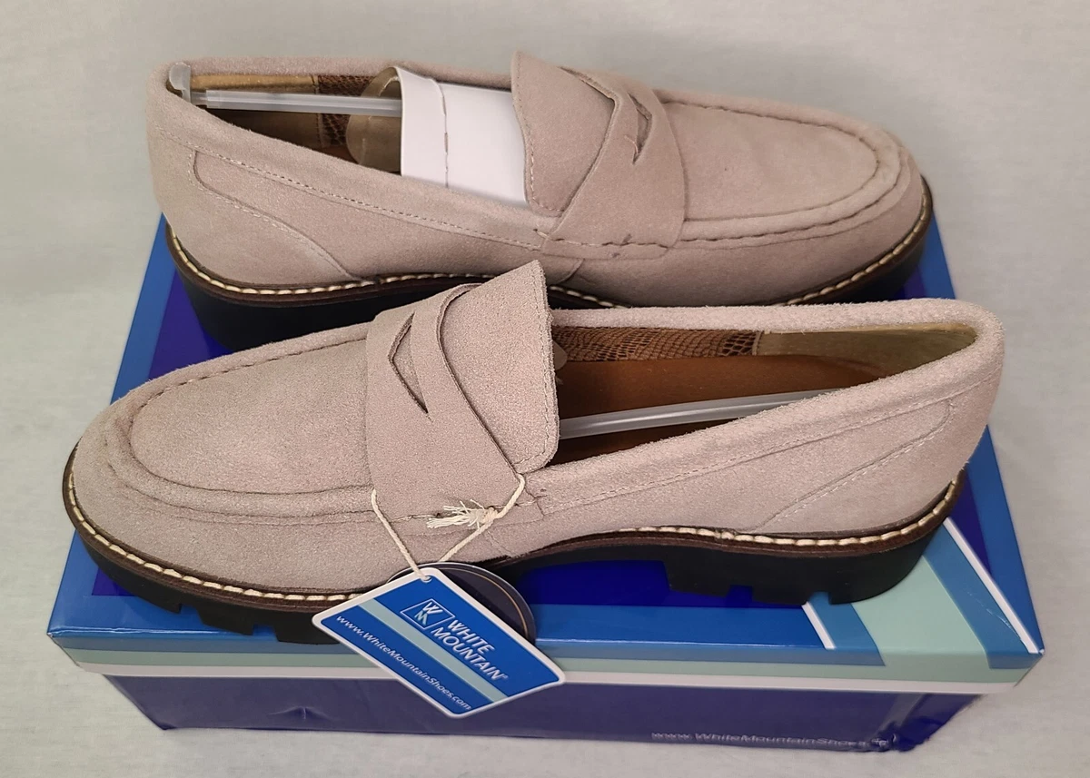 New WHITE MOUNTAIN Shoes Women s Gunner Penny Loafer 8.5 Tan Beige