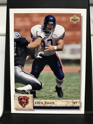 1992 Upper Deck Football Card #242 Chris Zorich Chicago Bears RC