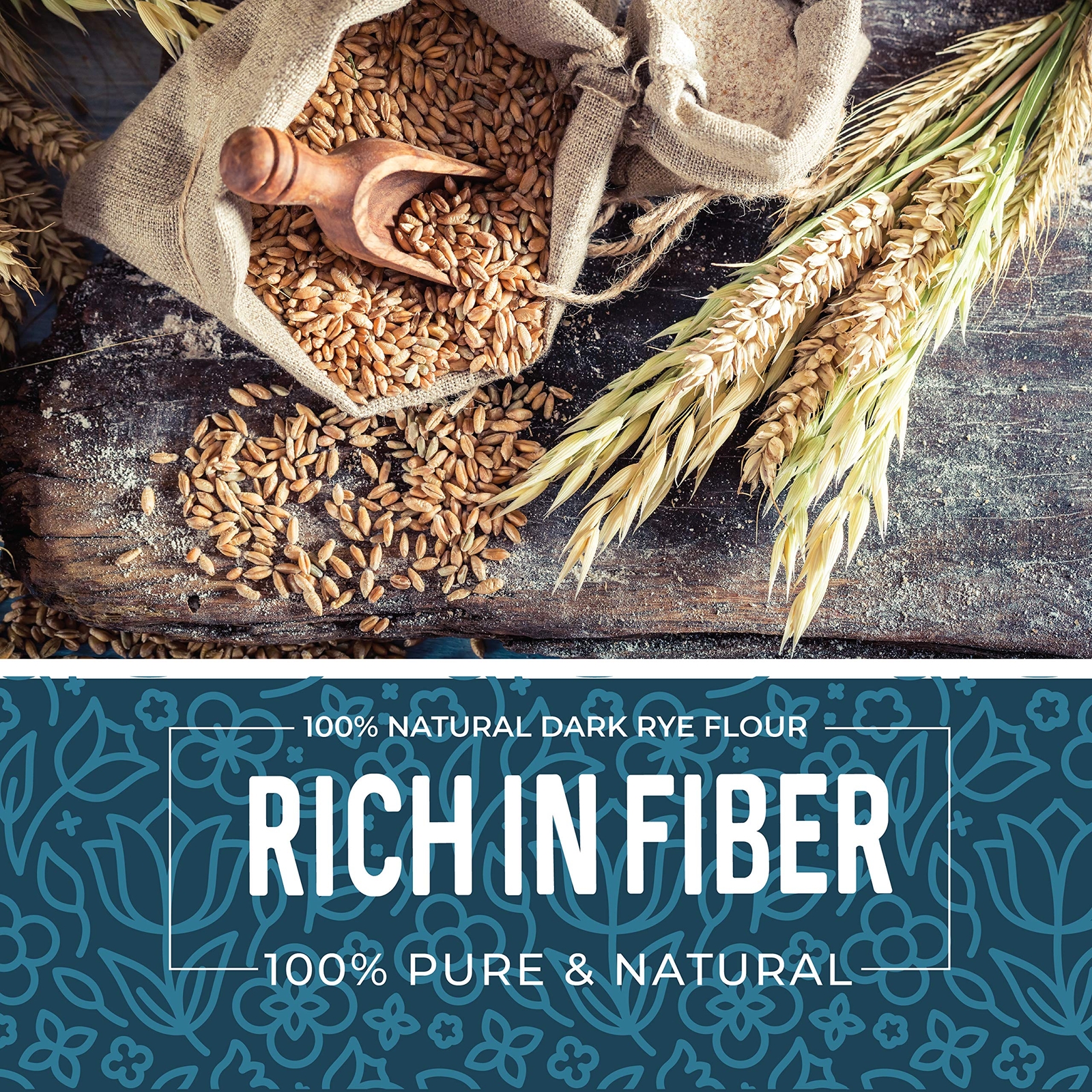 2lb / 32oz Dark Rye Flour for Bread, Pumpernickel Flour, Rye Bread