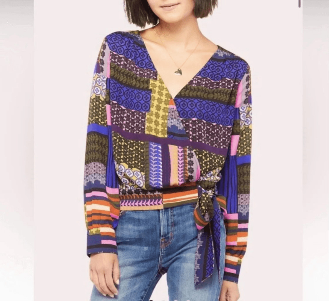 Peyton Jenson Evereve Cora patchwork colorful wra… - image 2