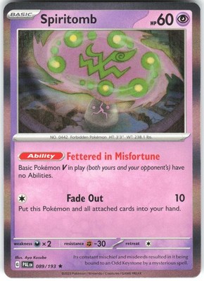 Spiritomb Holo 089/193 SV02: Paldea Evolved Rare Pokemon Card LP