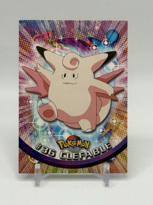 Topps Pokemon Clefable #36 1999 TV Animation Edition Non Holo Blue Logo ...