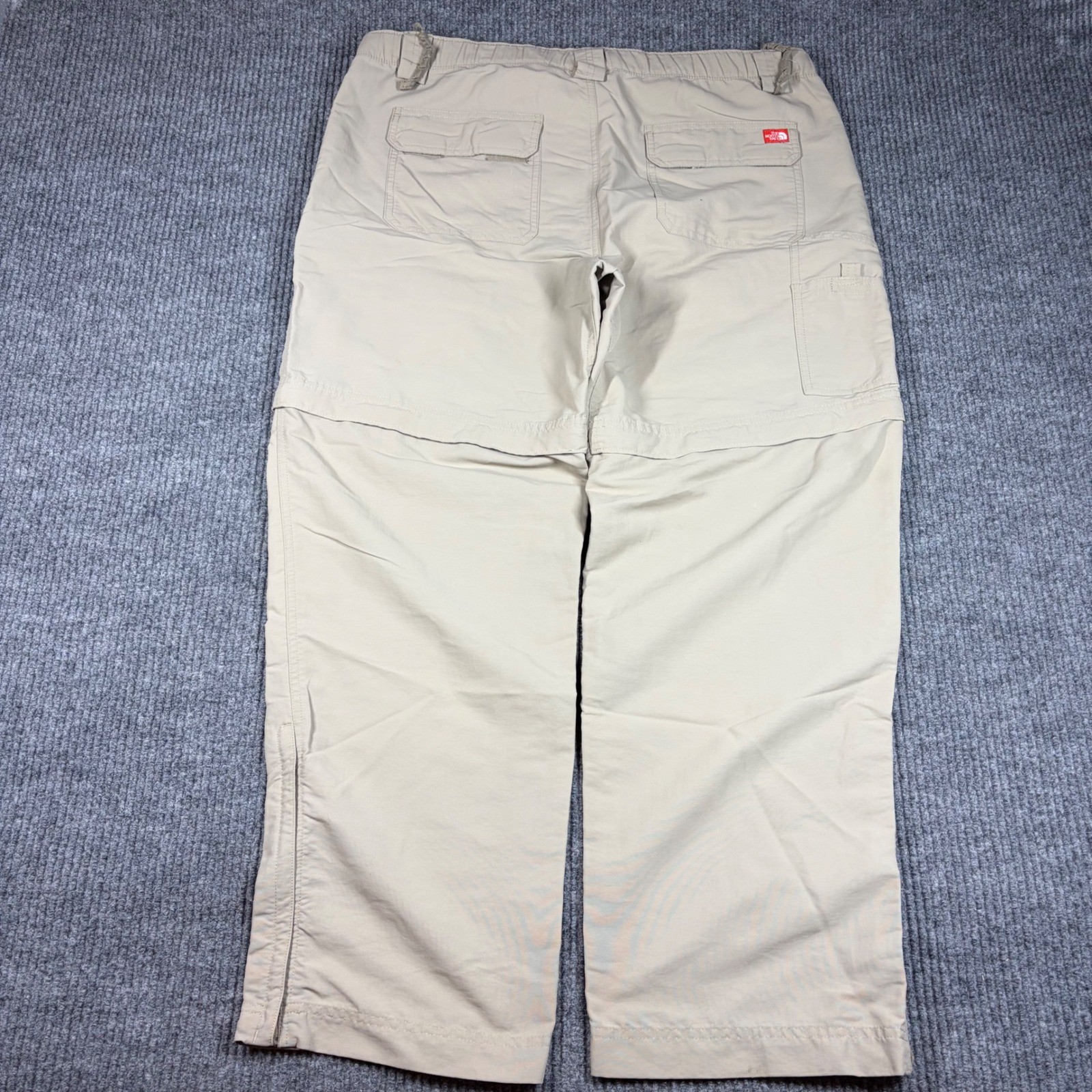 The North Face Pants Men's L Convertible Hiking Cargo Khaki Beige Short Zip Off