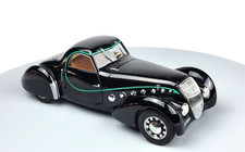 Norev 1:18 1937 Peugeot 302 Darl’Mat Coupe Black Green Accent Diecast 184703