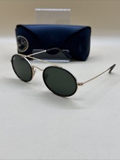 Ray-Ban RB3647N 001 51-22 Round Double Bridge Gold Frame G-15 Lens With Case