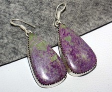 Classic Purpurite 925 Silver Plated Earrings 2.1" Exquisite Gift AU D763