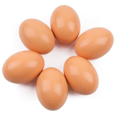Wooden Nesting Eggs for Hens Crafts Montessori Play Kitchen 6PCS Natural