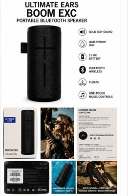 Ultimate Ears Megaboom EXC Portable Bluetooth Speaker (Black) Brand New Sealed
