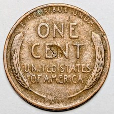 1944-S Lamination Drop Letter Reverse Lincoln Wheat Cent