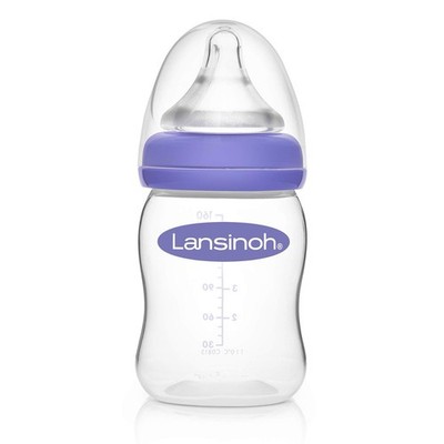 (2) Lansinoh 5oz Baby Feeding Bottles Anti-Colic Purple