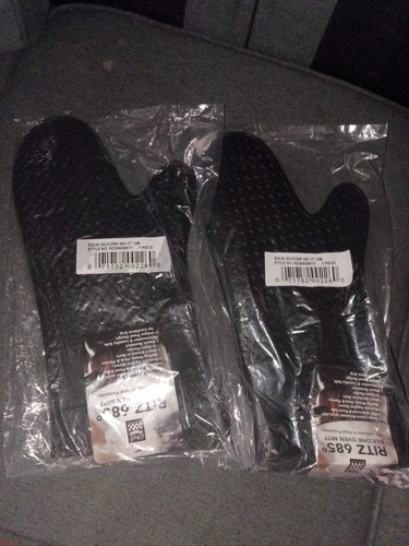Ritz Guanti da Forno in Silicone Set di 2 Nero Solido Taglia Unica RZS685BK17 - Foto 2 di 2