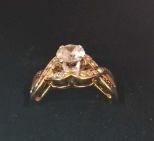 Vintage 18KT HGE Engagement Wedding Ring CZ Cubic Zirconia Size 7