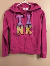 Disney Tinker Bell Pink Hoodie Jacket S Flirt Design Front  Back 60 Cotton 40 