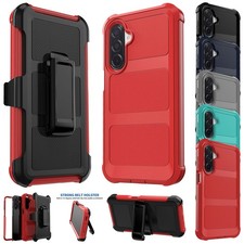 For Samsung Galaxy A17 Case Dual Layer Heavy Duty Rugged Hard Cover / Belt Clip
