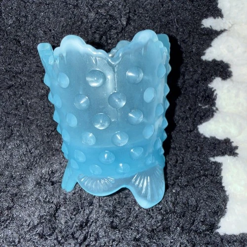 Fenton Light Blue Hobnail Toothpick Or Matchstick Holder