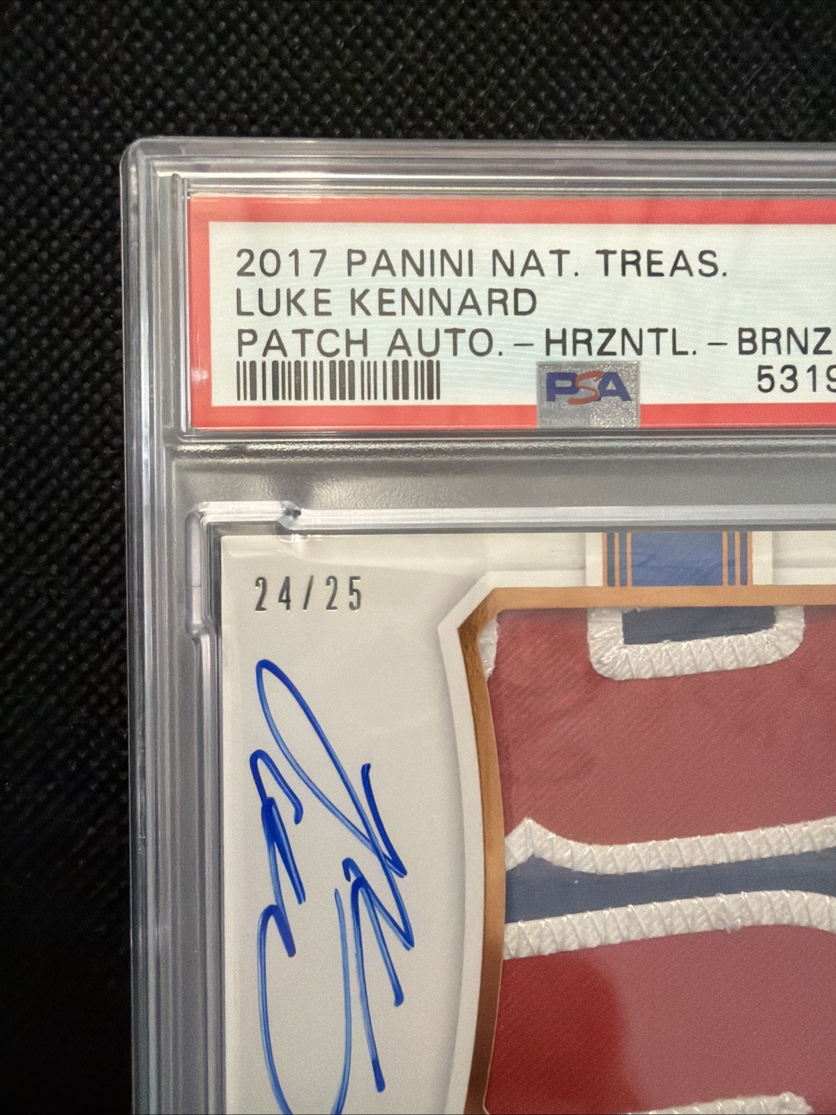 Luke Kennard Rookie Patch Auto Bronze RPA /25 - 2017 National Treasures - PSA 9 view 9