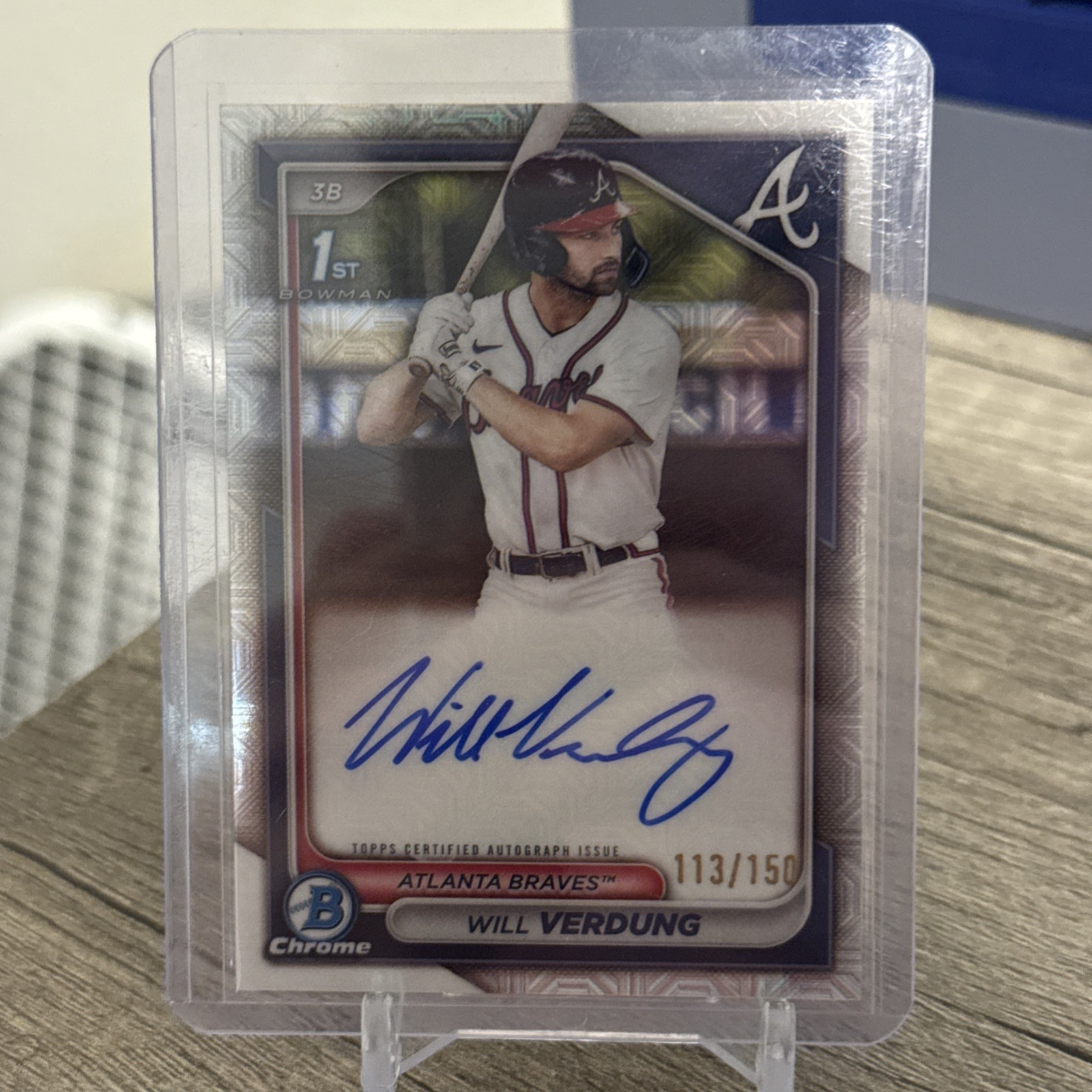 WILL VERDUNG 2024 Bowman Chrome Auto HTA Choice Refractor 1st #/150 BRAVES🔥