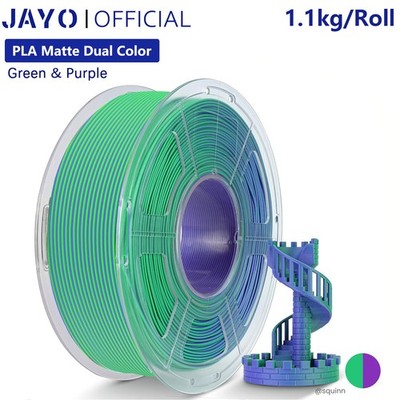 JAYO 1.1KG PLA Matte Dual Color Green-Purple 3D Printer Filament 1.75mm Matte