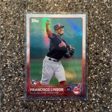 Topps Update Series Francisco Lindor Rookie Card Rainbow Foil Cleveland Baseball. rookie card picture