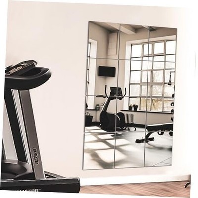 Home Gym Mirror Tiles for Wall, 14''x12''x12PCS Full 14''x12'' (12 PCS) Frameless