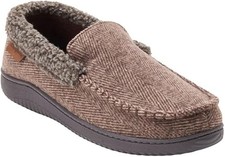 Dearfoams Slip On Men's Coffee Memory Foam Comfy Closed Toe Slipper - Small 7-8 