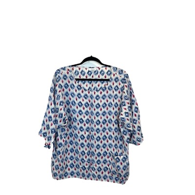 J. Jill Large Relaxed Fit Pure Jill Tencel Easy Top Ikat Printed