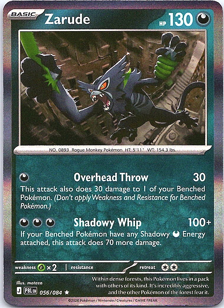 Zarude Holo Rare ME05: Pitch Black 056/084 NM