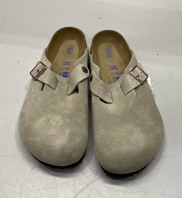 Birkenstock Unisex Size M9/W11 Boston BS Clogs Soft Footbed Taupe Suede