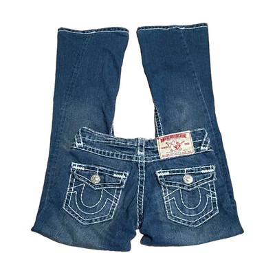 Vintage true Religion Women s Bootcut Jeans Dark Wash Blue Denim Size 27