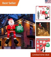 Cheerful 8FT Inflatable Santa Decoration with Gift Bag - Indoor  Outdoor Use