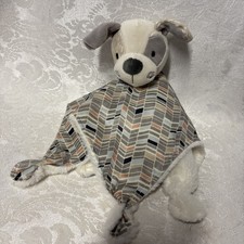 Mary Meyer Star Puppy Dog Baby Security Blanket Faux Fur Back Gray White